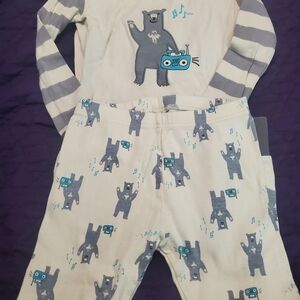 Kirkland Signature Kids Pajama Set - Gray and Blue Bear Print